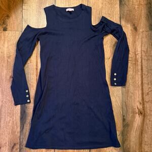 Lilly Pulitzer Faire Cold Shoulder Sweater Dress Navy EUC Size Medium